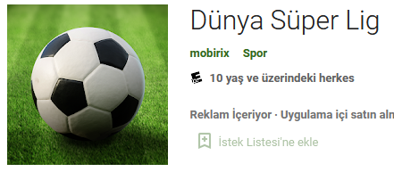 Dünya Süper Lig APK indir